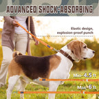 AUROTH Bungee Dog Leash for Large Dogs, No Pull for Shock Absorption Army Yellow MAX: 4.5 FT