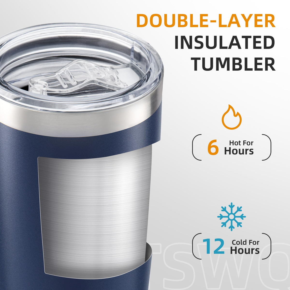 20oz Tumbler Bulk with Lid Stainless Steel Tumblers, 6 Pack
