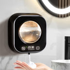 Automatic Soap Dispenser, 320ML Touchless Smart Hand Soap Dispenser, 5 Adjustable Soap Levels, Rechargeable Wall Mounted Electric Foam Soap Dispenser for Bathroom Kitchen Office (Black) Black