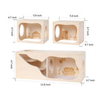 Wooden Hamster Hideout House, Small‑Pet Habitat Tunnel, Living Room
