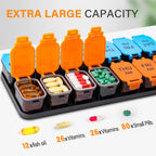 Extra Large Weekly Pill Organizer and AM/PM Medication Dispenser