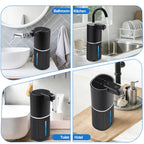 Automatic Soap Dispenser, Foaming Soap Dispenser Touchless with Continuous Dispensing, 4-Level Adjustable, Rechargeable Hand Soap Dispensers, Wall Mounted or Countertop for Bathroom & Kitchen Gold