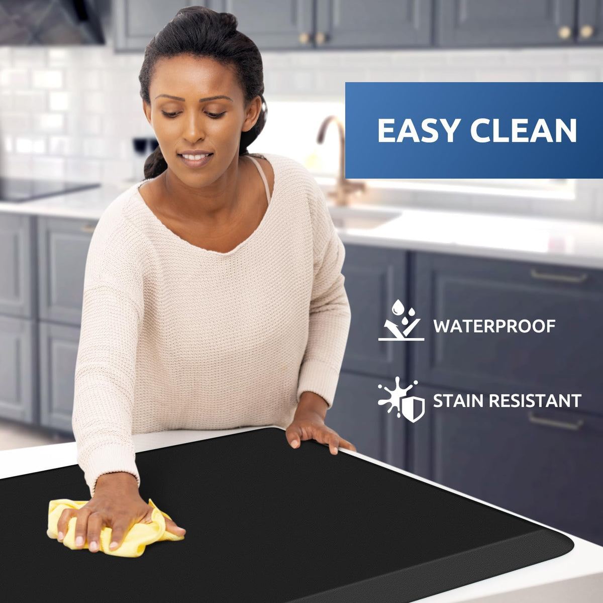 Kitchen Mat Cushioned Anti Fatigue Rug Standing and Comfort Floor Mats Chocolate 39"L x 17.3"W x 0.5"Th