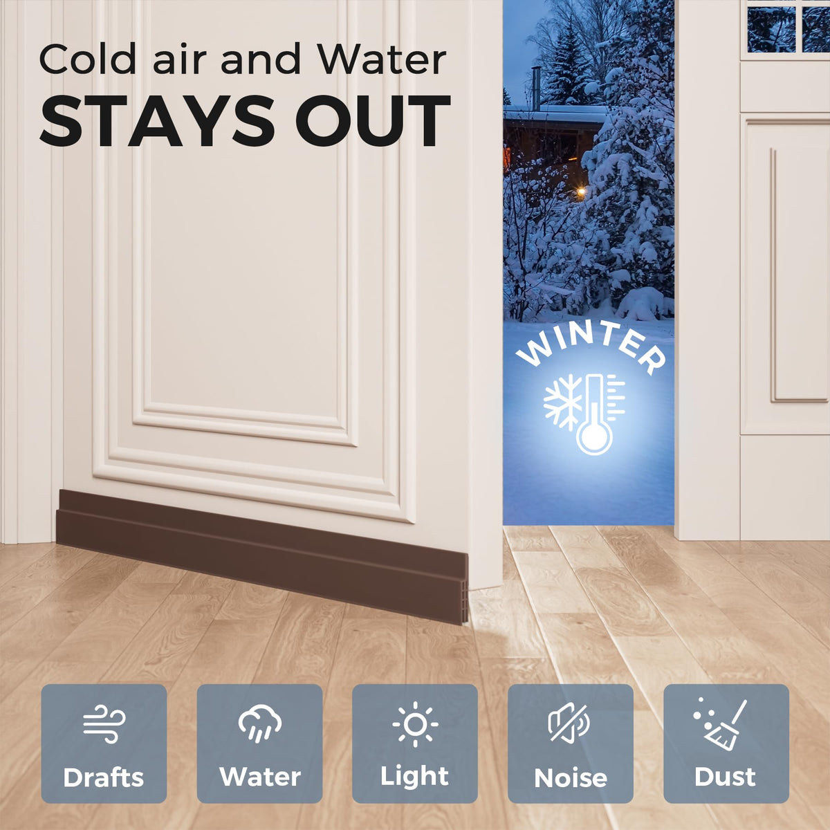 Door Draft Stopper and Weather Stripping Seal for Interior Doors