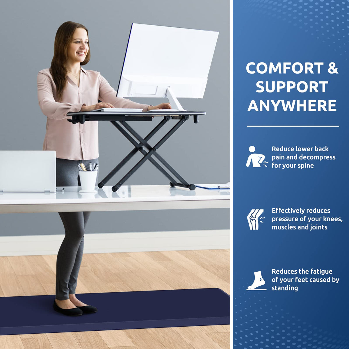 Kitchen Mat Cushioned Anti Fatigue Rug Standing and Comfort Floor Mats Chocolate 39"L x 17.3"W x 0.5"Th