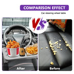 Multipurpose 2 in 1 Car Steering Wheel Desk Tray Laptop Mount and Food Table for Eating with Drink and Pen Holder Compatible with Most Vehicles (Black) black
