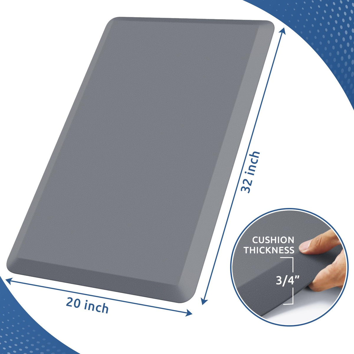 Kitchen Mat Cushioned Anti Fatigue Rug Standing and Comfort Floor Mats Chocolate 39"L x 17.3"W x 0.5"Th