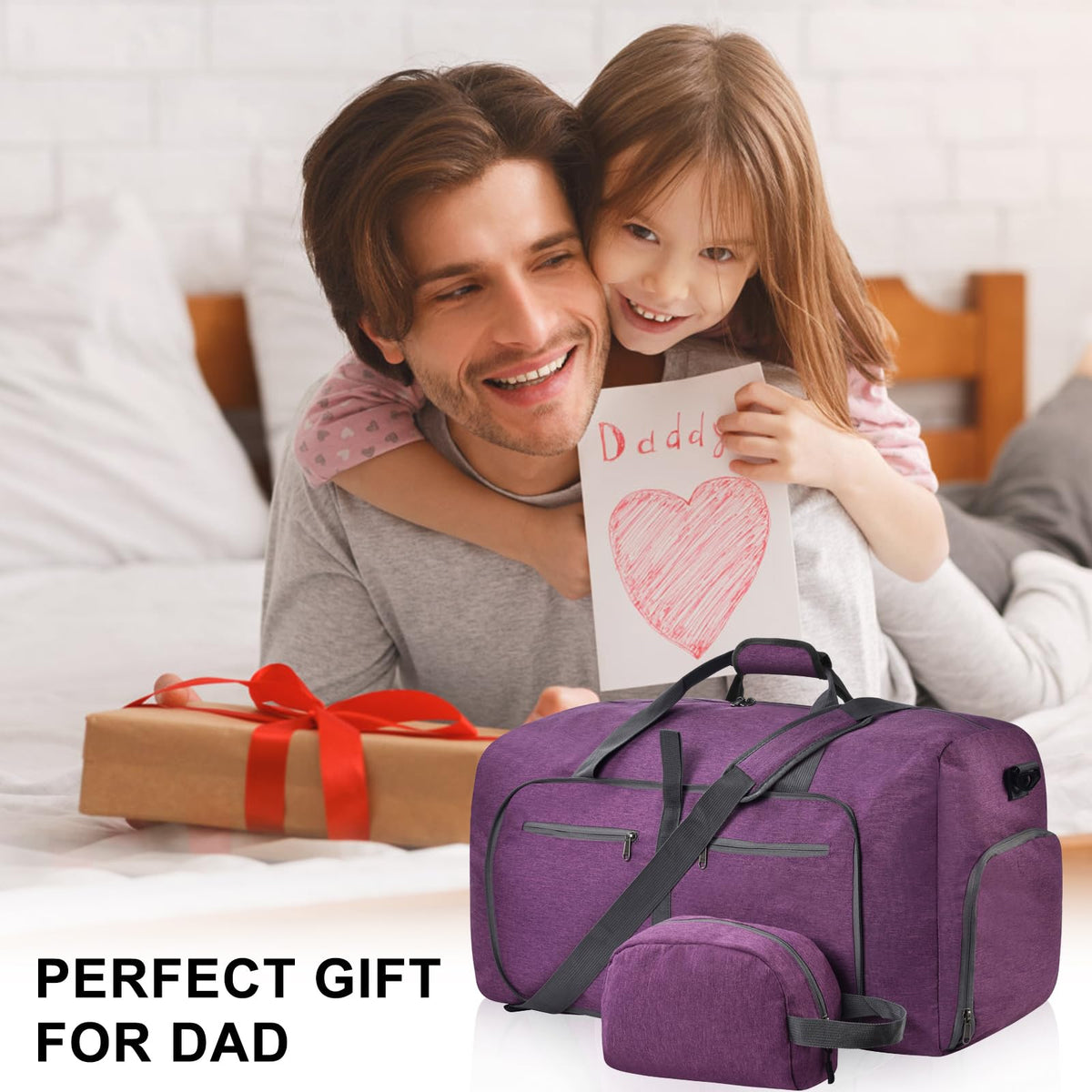 Felipe Varela Foldable Duffle Bag for Travel Weekend Overnight Gym Camping A Black 40L