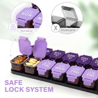 Extra Large Weekly Pill Organizer and AM/PM Medication Dispenser