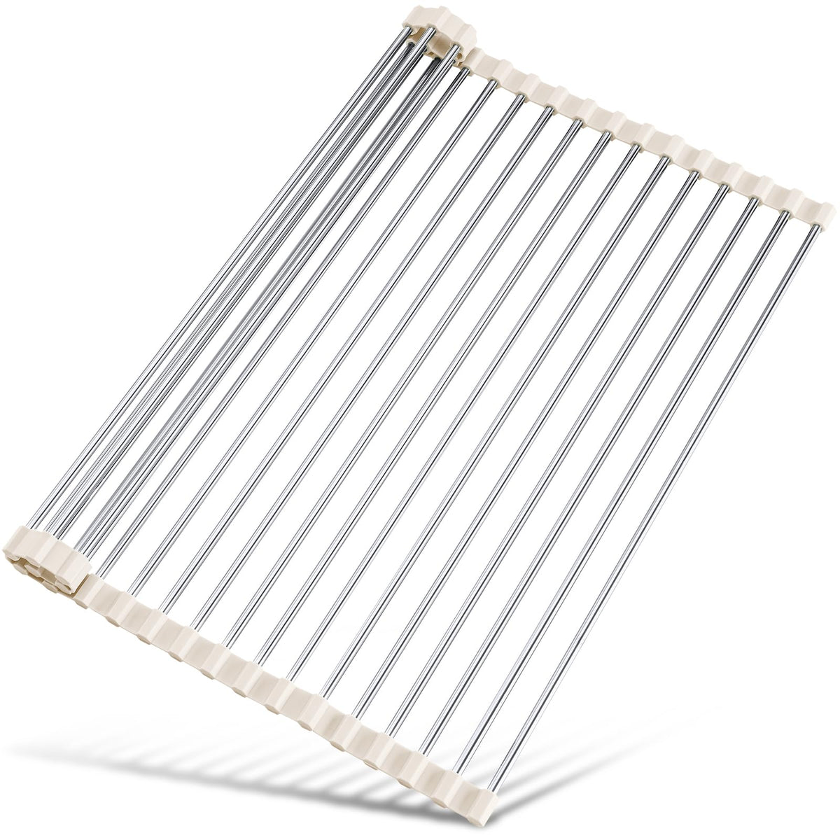 Tomorotec Roll Up Dish Drying Rack Over Sink, 304 Steel, 21x15.5, Grey