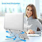 Leeboom Laptop Stand for Desk, Adjustable Foldable Aluminum Riser, Silver