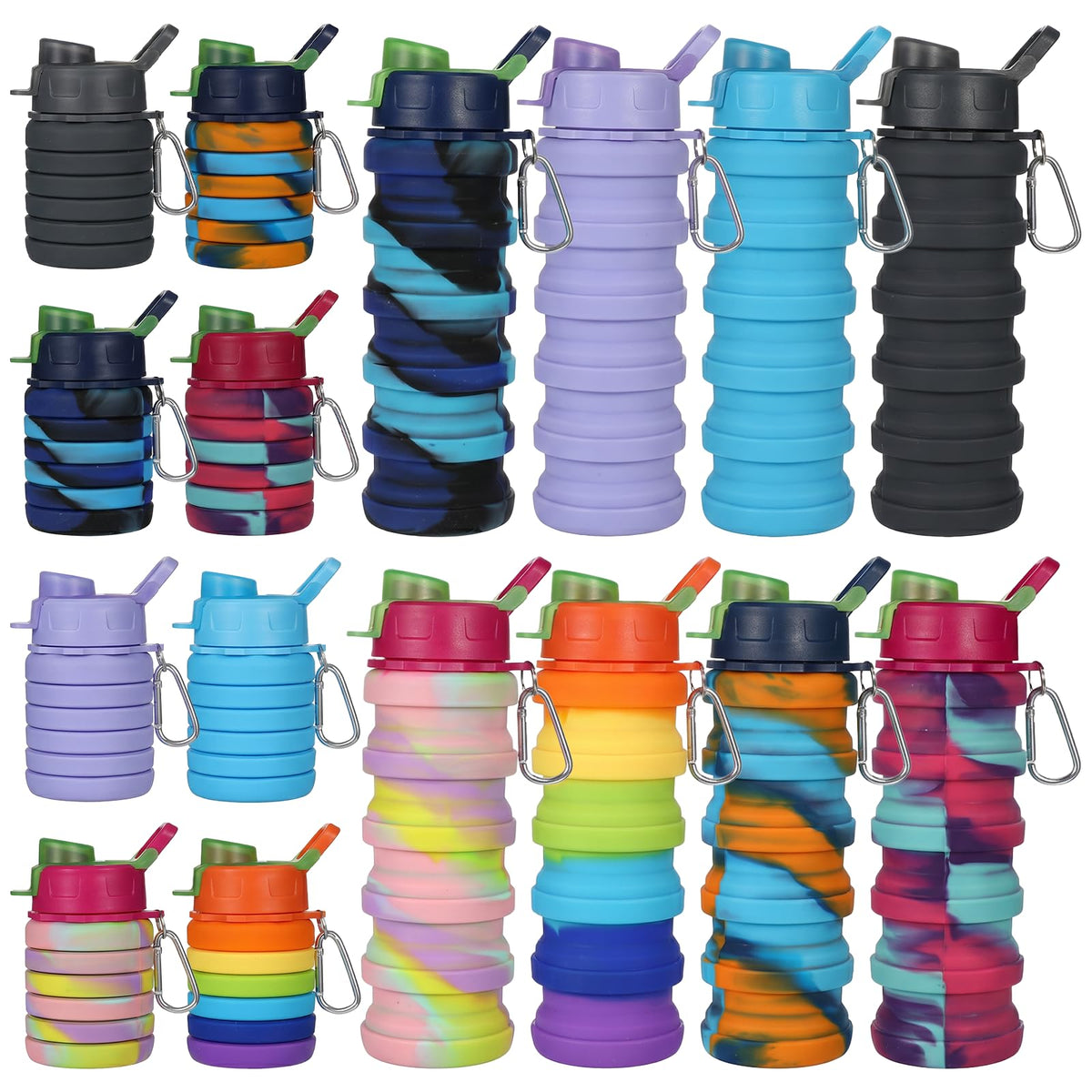 Collapsible Foldable Travel Water Bottle Set