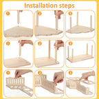 4 Pcs Hamster Platform Set, Wooden Tunnel Ladder Hideout Play House for Pet