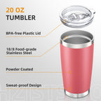 20oz Tumbler Bulk with Lid Stainless Steel Tumblers, 6 Pack