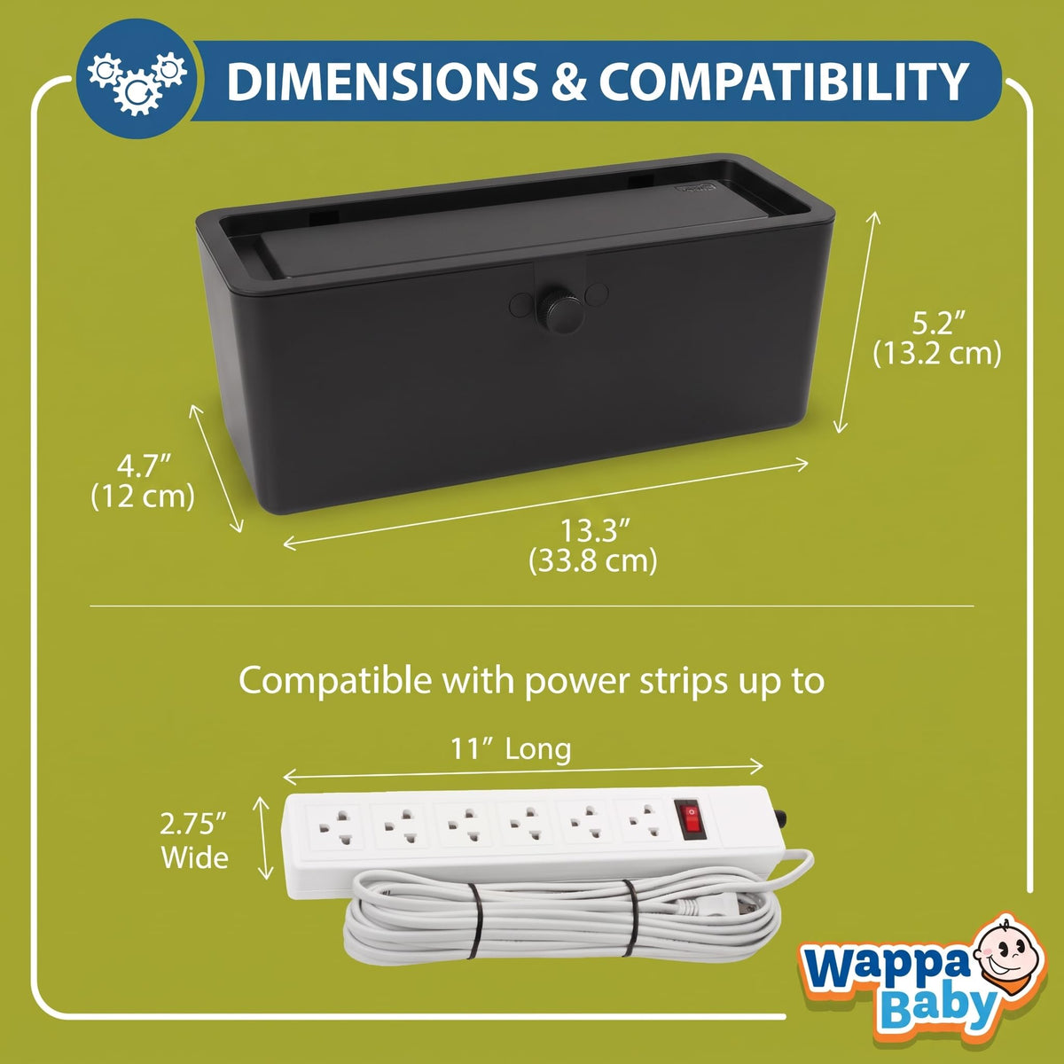 Power Strip Cover Box and Cable Management Organizer for Child Safety