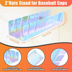 Hat Organizer for Baseball Caps Hat Rack Acrylic Hat Stand 2Pack No Install Black-2Pack