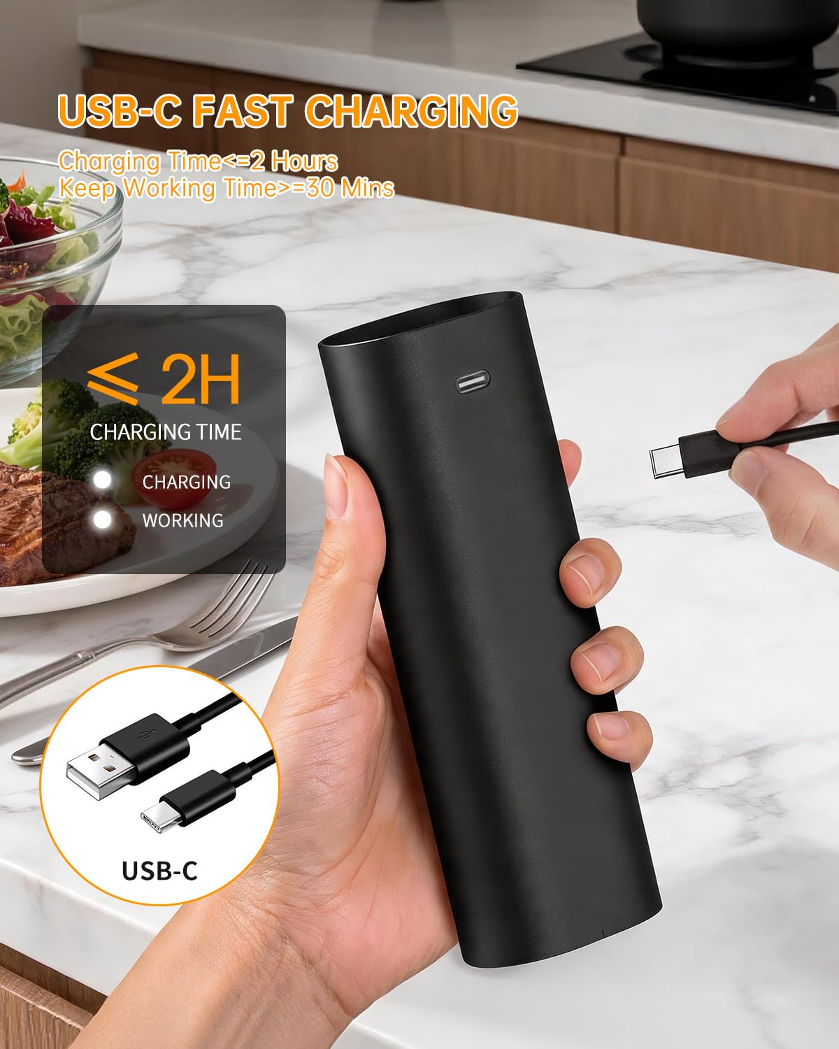 CIRCLE JOY 2 in 1 Electric Salt and Pepper Grinder Set with Storage Base Set A