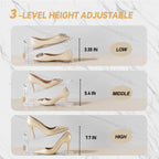 FENRUNXU Shoe Slots Organizer for Closet, Shoe Stacker Organizer Double Layer Stack Shoe Rack, Shoe Display Shelf 50% Space Saver Storage Holder for Closet, 12PACK Gold 12 Pack