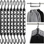 10 Pack Max Space Saving Hangers 360° Swivel Hooks Saving Closet Organizer