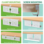 Under Desk Cable Management Tray and Metal Cord Organizer