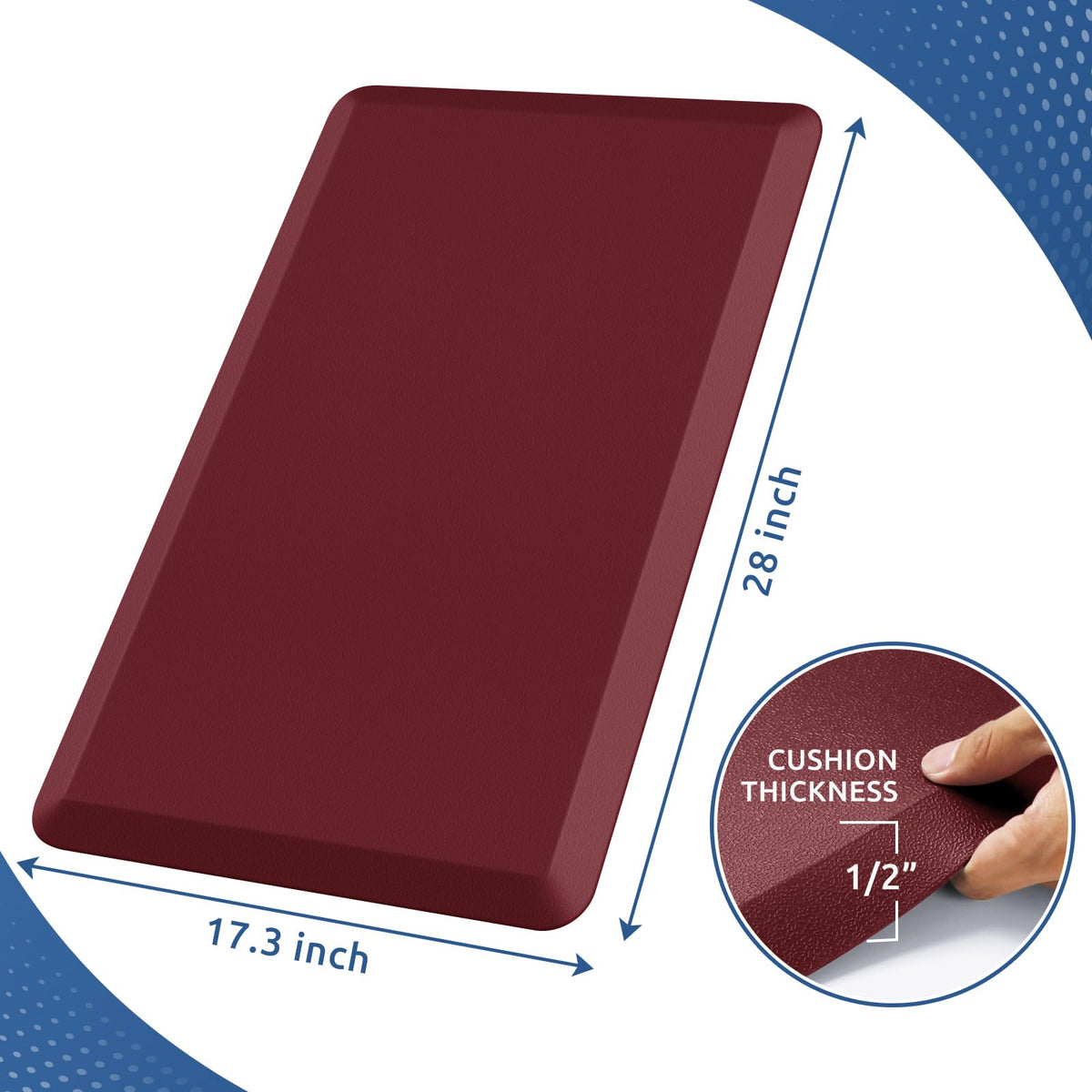 Kitchen Mat Cushioned Anti Fatigue Rug Standing and Comfort Floor Mats Chocolate 39"L x 17.3"W x 0.5"Th