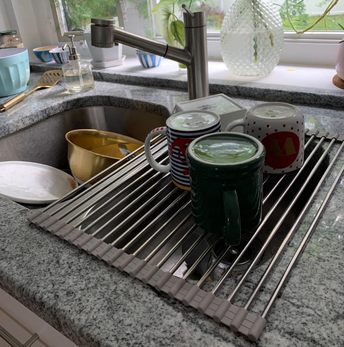 Ahyuan Roll up Dish Drying Rack Over The Sink Kitchen Drying...