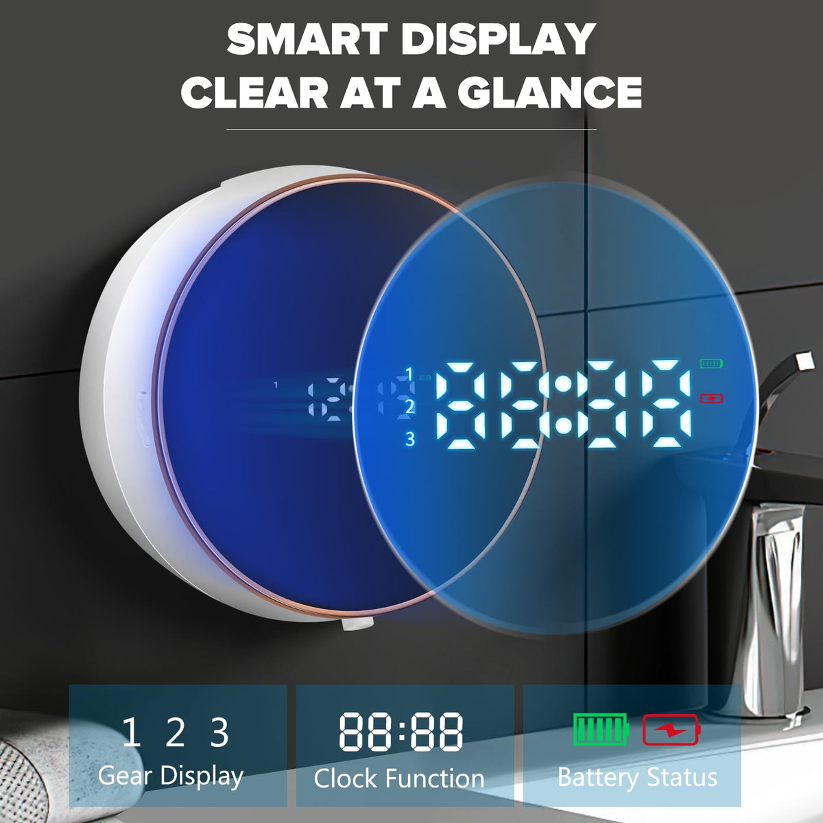 Monstake Automatic Soap Dispenser, Touchless Rechargeable Wall Mount Black foam
