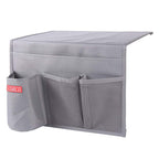 Zafit Bedside Storage Organizer - 6 Pockets, Table Cabinet Caddy for Remotes, Phone, Glasses (Grey) 6 Pockets-Grey