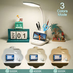10W Wireless Charging LED Desk Lamp with Clock, Light Black