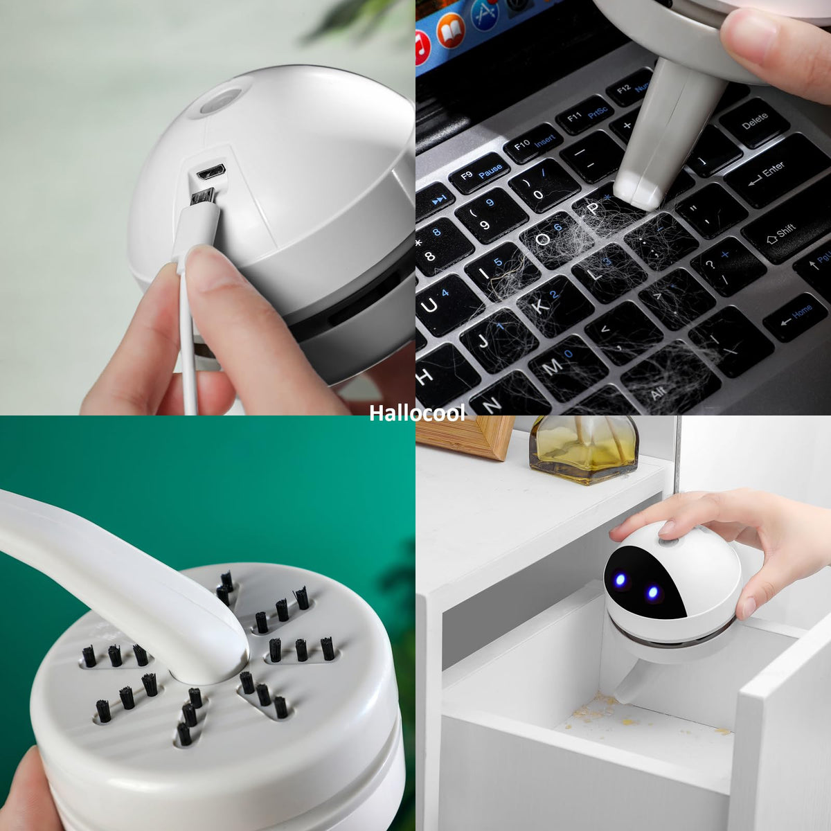 Desktop Vacuum Cleaner Mini Desk Vacuum Cleaner Portable Dust Crumb Sweeper White