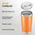 20oz Tumbler Bulk with Lid Stainless Steel Tumblers, 6 Pack