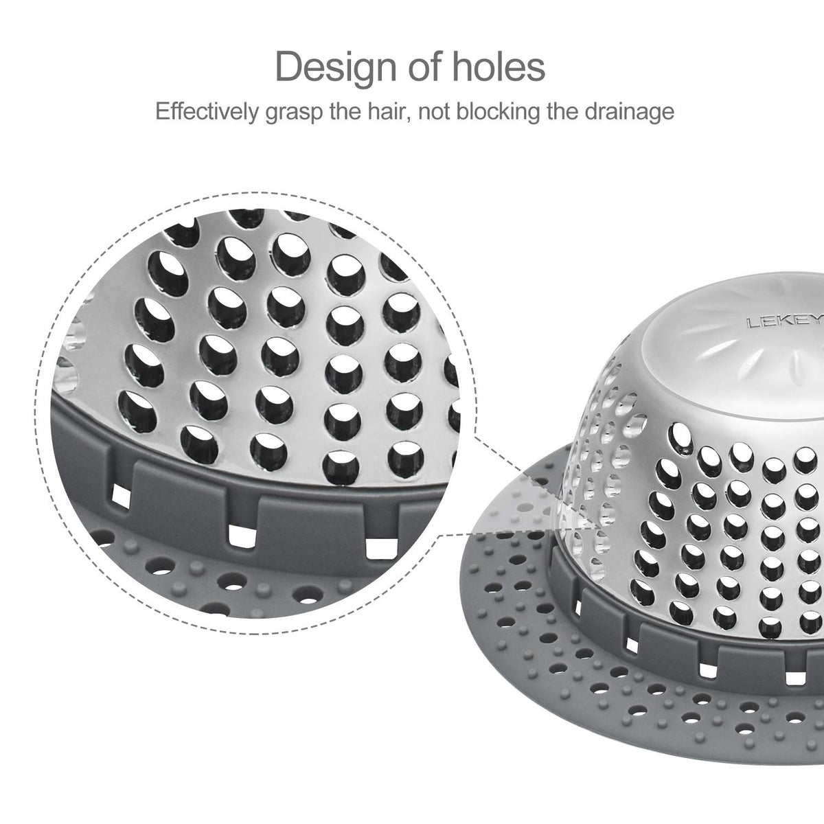 LEKEYE Drain Hair Catcher/Bathtub Cover/Drain Protector for Pop-Up &...