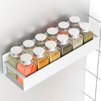 Metal 2 Pack Magnetic Spice Storage Rack Organizer for Refrigerator and Oven, Fridge Organizers and Storage Black