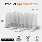 File Organizer For Desk, 7 Section Metal Desktop File Sorter, Black