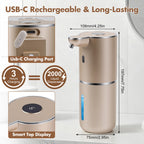 Automatic Soap Dispenser, Hand Soap Dispenser 12.8oz/380ml Smart Rechargeable, Liquid Touchless Soap Dispensers with 6-Level, Wall Mounted or Countertop Dish Soap Dispensing for Bathroom & Kitchen Black