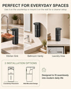 Fantictas Automatic Liquid Soap Dispenser, 3 Levels for Kitchen and Bath Black Gel