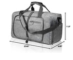 Felipe Varela Foldable Duffle Bag for Travel Weekend Overnight Gym Camping A Black 40L