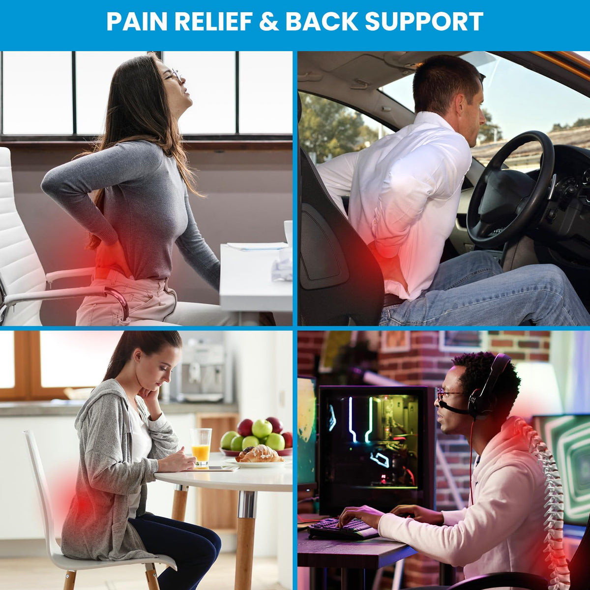 Lumbar Support Pillow for Office Chair, Home Essentials,Gifts for...
