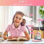 10W Wireless Charging LED Desk Lamp with Clock, Light Black