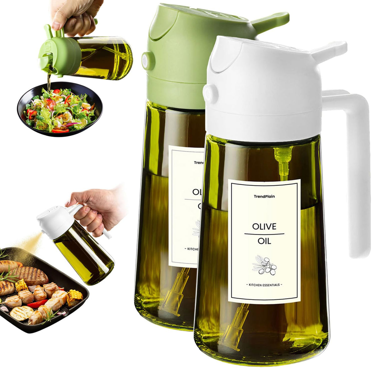 TrendPlain - Original 16oz/470ml Olive Oil Dispenser Bottle for Kitchen...