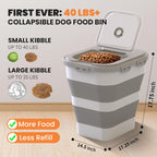 35-40Lbs Airtight Dog Food Storage Container Collapsible Dog Food Container Grey/40 lbs