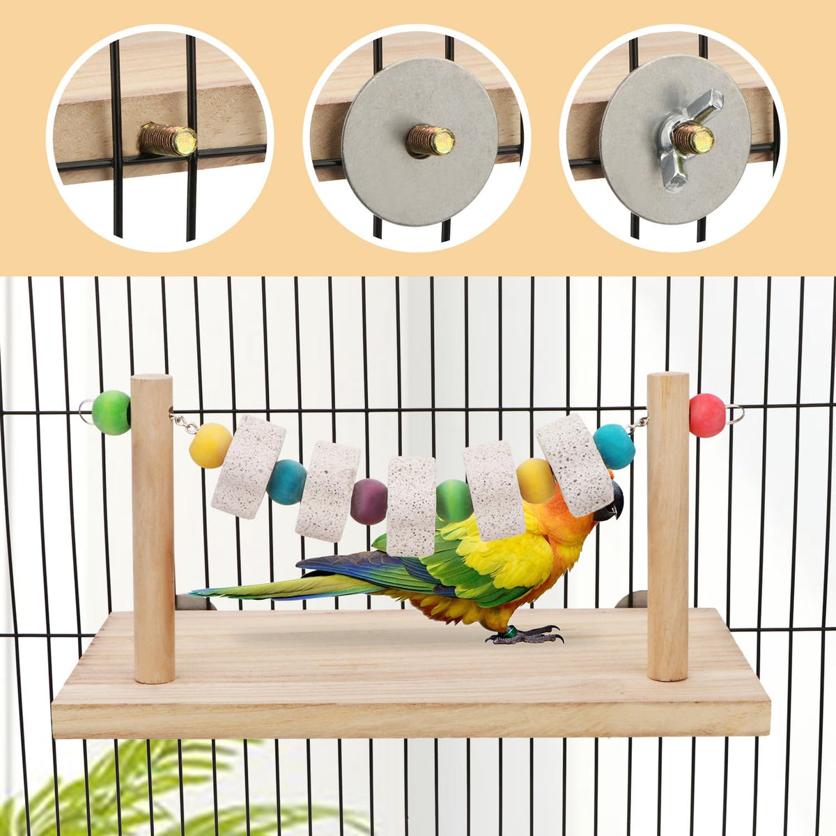 Hypeety Hamster Toys Wooden Maze Tunnel Toy with Plastic Cover for Hamster