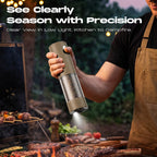 Electric Salt and Pepper Grinder Set, Battery Automatic Salt and Pepper Shaker with Adjustable Coarseness, Large Capacity Pepper Mill with LED White Elephant Gifts(Battery-Stainless Steel) Battery-Stainless Steel 2-Pack