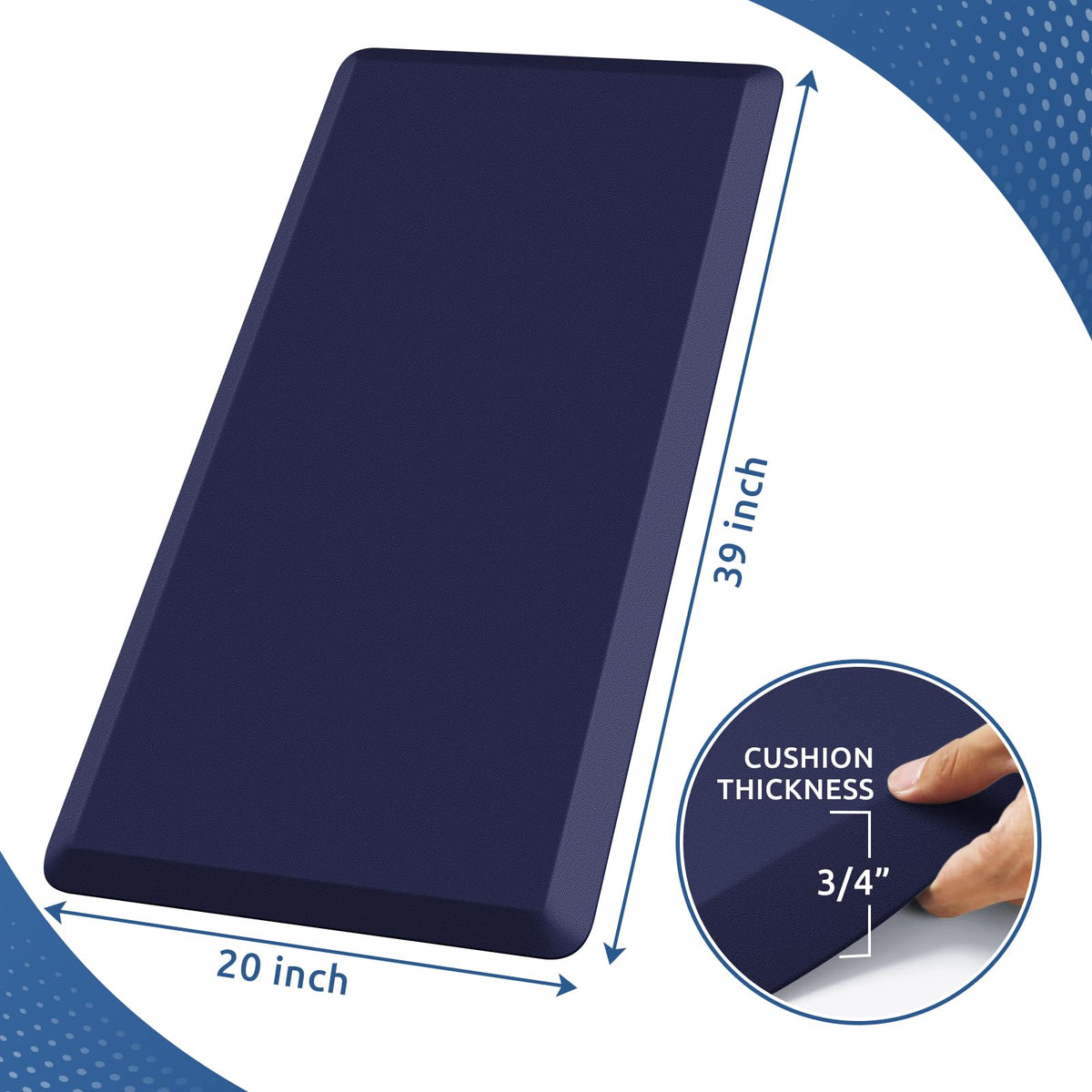 Kitchen Mat Cushioned Anti Fatigue Rug Standing and Comfort Floor Mats Chocolate 39"L x 17.3"W x 0.5"Th