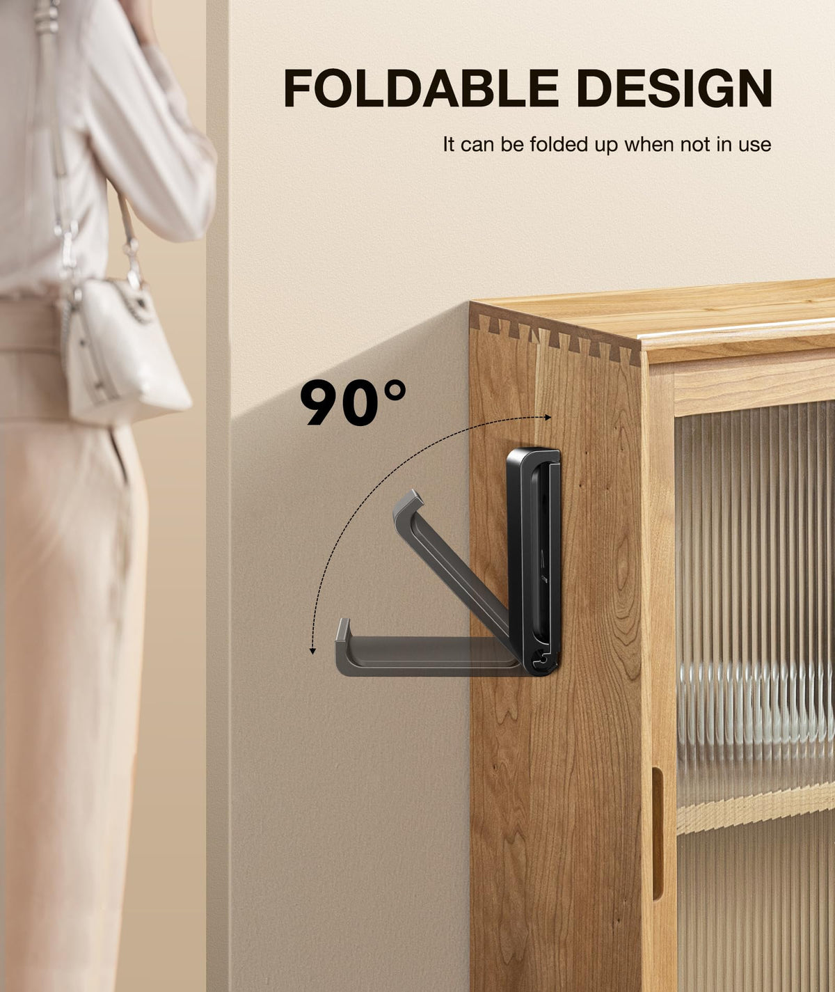 Foldable Aluminum Headphone Stand and Desk Mount Hook