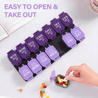 Extra Large Weekly Pill Organizer and AM/PM Medication Dispenser