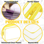 4 Pieces Clear Cosmetic Bags Bulk TSA Approved Toiletry Bag for Travel PVC Waterproof Clear Makeup Pouch with Zipper for Men and Women Carry-on Travel Essentials 4pcs SML Black