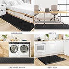 Kitchen Mat 2 PCS Cushioned Anti-Fatigue Floor Mat Standing Mat for Kitchen Stylish Grey 17.3"x29"+17.3"x47"