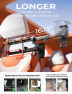 LISEN iPad Holder for Car Tablet Mount, 4 in 1 Adjust Arm Back Seat Stand 4.7-11.5“ Device