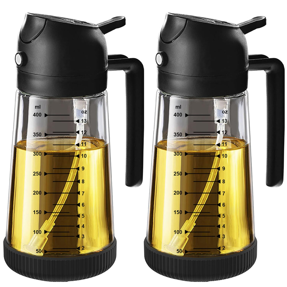 TrendPlain 16oz/470ml Glass Olive Oil Sprayer for Cooking – 2 in 1 Oil...